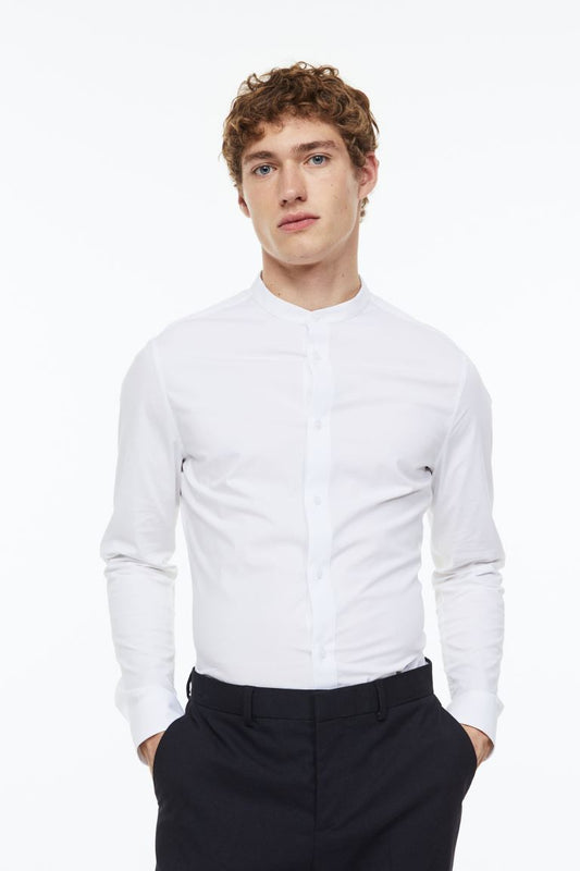 H&amp;M Collar-Bland White Shirt 