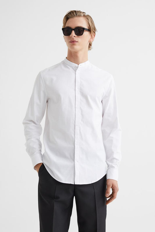 H&amp;M Collar-Bland White Shirt 